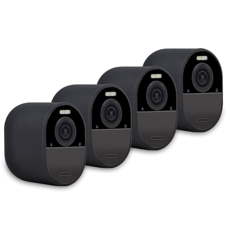 PowerTrust 4Pack Silicone Case for Arlo Ultra/Ultra 2 & Arlo Pro 3/Pro 4 Cameras, Protective Cover for Your Security Cameras Black, Weatherproof Silicone Skins - Image 1